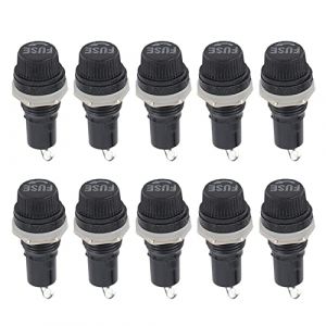 10 Pi&egrave;ces 10a 250 V Porte-fusible Montage sur Panneau 5 X 20mm Porte-fusible Bouchon &agrave; Vis pour &eacute;quipement &eacute;lectrique et Motos (Ciapsd, neuf)