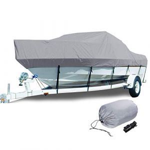 AMGJ Housse de Bateau Impermable Portable, Bâche pour Bateaux en Tissu Oxford 300D pour Yacht, Bateau de pêche, Tri-Coque, Gris,21 to 24ft: 732x300cm (LDIW Brand Store, neuf)