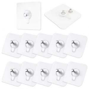 12 Pièce Adhesif Accroche Tableau Sans Percer Attache Cadre Adhésif Crochets Rochets Transparents Auto-adhésifs sans Clous pour Accroche Cadres Photo Photos Peintures (6 x 6cm) (UAB WSVLKE LT, neuf)