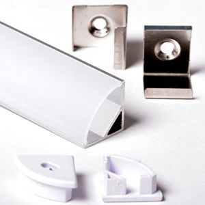 AFTERTECH 1 x 3 m&egrave;tres 1616 16 x 16 mm profil aluminium angulaire pour bandes LED barre rigide 3 m 3 m + couverture (1 x 3 m 1616 fog) (AFTERTECH&reg;, neuf)