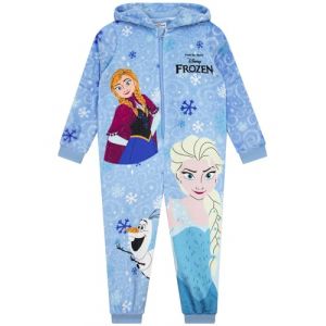 Disney Pyjama Combinaison Enfant, Frozen Surpyjama Fille, Pyjama Enfant Fille Anna & Elsa, Combinaison Polaire, Bleu 7-8 Ans (Character FR, neuf)