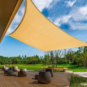 Voile d'ombrage rectangulaire, Toile d'ombrage ext&eacute;rieure, Robuste et perm&eacute;able, for pergola, Jardin, abri Voiture(6x12m/19.69x39.37ft) (DaTouRrZi, neuf)