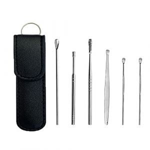 Pick d'oreille,Cure Oreille Spirale,Nettoyage Oreille Curette Kit, Nettoyeurs Oreille R&eacute;utilisable,Ear Wax Removal Kit with Storage Box and Cleaning Brush Ear Curette Cleaner Unisex (noire) (OuiouiMarke(Livraison express &agrave; partir de 5 euros), neuf)