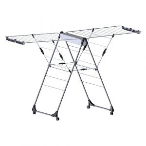 LAUNDRYSpecialist étendoir Linge - 29m de Longueur d'étendoir - 4 roulettes gratuites incluses - étendoir pour Le Linge Long, séchoir à Ailes pour Un Rangement Peu encombrant - Fabriqué en Italie (VDM Home Products, neuf)