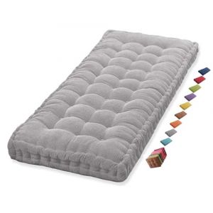 Coussin Matelas Assise Dossier pour Banc de Jardin balancelle canapé 1/2/3 Places Coussin pour Banc de Jardin Exterieur Interieur 170 cm sur Mesure 110x50 Coussin pour Banc 150 cm(Light Gray 1c,120x50 (sanroy, neuf)