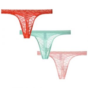 TNNRAO Hommes Strings Culottes Ultra-Mince Maille Transparent String Thongs Sexy Doux Respirant Mince Poche Hommes Culotte String Tanga (lclvld, neuf)