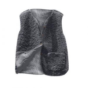 SYDUZAX Gilet Sans Manches Femme Doux Veste Automne Hiver Polaire Femme Chic et &Eacute;l&eacute;gant Blouson Matelass&eacute;e avec Boutons Femme Couleur Unie Manteau Femme Chaud Grande Taille avec Poches Confortables (Vnvf-Hnek, neuf)