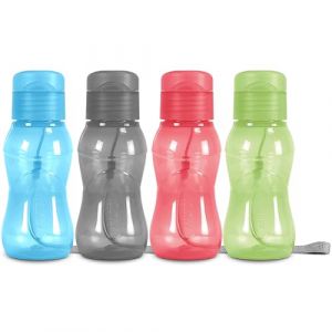 MILTON Lot de 4 bouteilles d'eau de 170 g pour enfants avec couvercle &agrave; rabat sans fuite - Petite bouteille d'eau portable pour adultes - Sangle de transport - Cadeaux pour enfants - Cadeau - Sac &agrave; (S&R Brands UK, neuf)