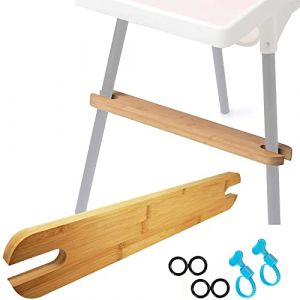 Repose-Pieds pour Chaise Haute, Réglable Antidérapant Naturel Repose-pieds en Bois de Bambou pour Chaise Haute Enfant Repose-pieds Compatible avec la Chaise Haute Ikea (Hanjianxin, neuf)