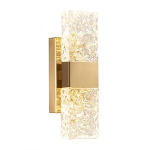 KRIPINC Applique Murale Cristal, Lampe Murale LED, Luminaire Mural Cristal, Applique Murale Doré, Applique Miroir Salle de Bain, Applique Vintage pour Salon, Chambre, Chevet (Lumière Chaude) (Chancetoinc, neuf)