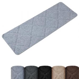 Homwiz Tapis d'Escalier Antidérapant, Lot de 15 Marchettes d'Escalier Autocollantes Intérieur, Moquette Escalier Réutilisable Découper pour Protéger Animaux, Seniors, Enfants (Gris, 55x19 cm) (DyangEU, neuf)