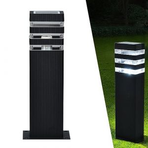 Borne Lumineuse Exterieur Lampadaire, LED Lampadaire Poteau de Jardin IP44 étanche Exterieur E27 Moderne en Aluminium, d'éclairage Lampe sur colonne pour Chemins Terrasse Patio Pelouse Allée (B) (xindaxin, neuf)