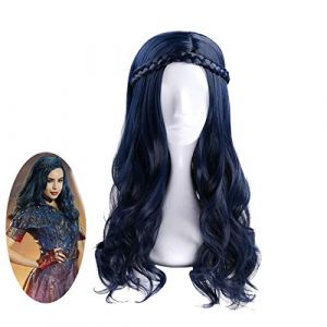 Film Descendants 2 Evie longue perruque ondulée Costume de Cosplay femmes résistant à la chaleur cheveux synthétiques Halloween fête perruques MZ-1249A (good stuff A, neuf)