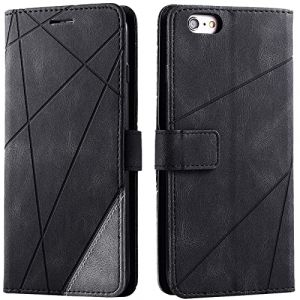 Vankii Coque pour iPhone 6S / iPhone 6 (4,7 Pouces), Rabat Portefeuille de Protection Cuir PU Etui, Silicone TPU Bumper Magn&eacute;tique Housse, Flip Porte Cartes avec Fonction Support Cover Case (Le Noir) (Vankii EU Store, neuf)