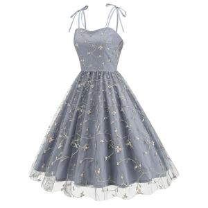 Robe Années 50 Vintage Femme Retro Glamour Pin-Up Chic Et Elegant Robes sans Manche Dos Nu Années 1950 Swing Décontractée Dress De Soirée Fête Cérémonie Retour Soirée (qiaoxiahe, neuf)