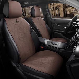 Housse Siège Voiture pour Mitsubishi Outlander PHEV 2013-2023 2024 2025 GK,Ensemble de Housses de Siège Auto avec Logo,Couvre Siège Avant et Arrière Respirant,Protection Siège Compatible Airbag (jiahaiwang, neuf)