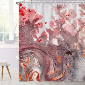 Ttincceer 183x183cm Rideau de Douche en Marbre Rose Luxe Ombre - Bain Aquarelle Art Abstrait - Décoratif Étanche pour Salle de Bain et Baignoire (Zhanghaostore, neuf)