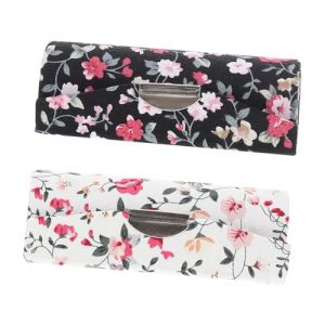 Beaupretty 2 Pièces boite rangement boite de rangement organisateur de rangement de maquillage organisateurs de rouge à lèvres imprimés de fleurs étui en tissu blanche (lorianca, neuf)