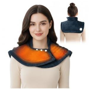 Ninonly Coussin Chauffant Nuque et Epaule, 56*50cm Cape Ceinture Chauffante avec 10 Niveaux de Chaleur et 9 Arrêt Auto, Lavable en Machine, Ceinture Chauffage pour Relaxation Musculaire, Idée Cadeau (Ninonly-Direct, neuf)