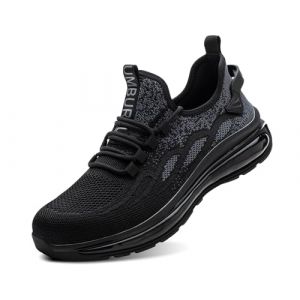 IYVW ABL207 Chaussure de Securité Homme Montante S3 Basket de Securite Femme Legere et Confortable Chaussures de Travail Noir 50 EU (IYVW, neuf)