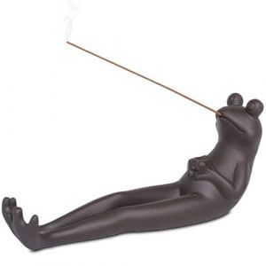 ZONSUSE Brûleur D'encens Grenouille,Porte-encens en Forme de Frog,Support à Encens Grenouille Drôle, pour Sauge Blanche Sang de Dragon Lavande Santal Bois D'agar Fait de Bâtons D'encens (Frog) (SUSEN-EU, neuf)
