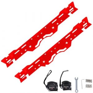 Krtopo Outil de Parallélisme avec Mètres Rubans et Clés - Outils de Géométrie en Acier Inoxydable Antirouille Mesures Rapides et Précises du Carrossage/Pincement Voiture SUV Camion Léger (Rouge) (aqhtrade, neuf)