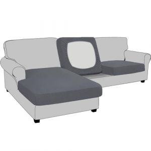 BXFUL Housse de Coussin Extensible de canapé Housse de Protection pour Meubles Housse de siège de canapé Couvre pour Canapé Protege de Meubles Antipoussière (Dossier-Coussin,Gris foncé) (ZIQIONG, neuf)