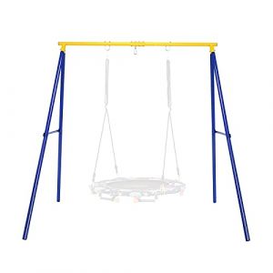 COSTWAY Portique Balan&ccedil;oire Exterieur en M&eacute;tal avec Cadre en Forme A, Balan&ccedil;oire Enfant Ext&eacute;rieur avec Mousquetons & Capuchons de Pieds, Int&eacute;rieur Ext&eacute;rieur, Charge 250kg pour Enfants de 3 Ans+ (FDS GmbH, neuf)