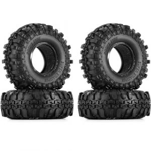 KINGCOO Lot de 4 pneus de voiture RC Crawler en caoutchouc 1,9" pour 1:10 RC Rock Crawler Pi&egrave;ces pour Axial SCX10 D90 TF2 TRX4 Tamiya Gen8 (110 mm) (KINGCOO-Direct, neuf)