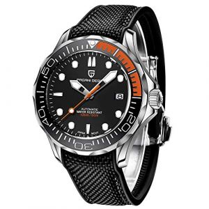 Pagani Design - Mod&egrave;le 007 - Montre pour homme &agrave; mouvement automatique NH35 avec lunette rotative en c&eacute;ramique - Montre en acier inoxydable, &eacute;tanche, &agrave; remontage automatique (Trendy Watches Store, neuf)