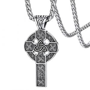 FaithHeart Collier Croix Celtique Homme Femme Pendentif Croix Acier Inoxydable Bijoux Religieux (FaithHeart Jewellery, neuf)