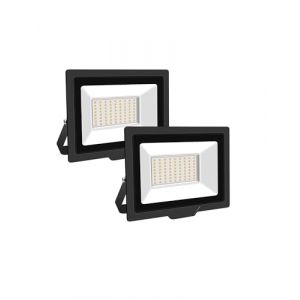 SKYWORLD 50W Projecteur LED Extérieur 2 pièce,5000LM Projecteur LED IP67 Etanche Spot LED Extérieur,6000K Blanc Chaud Projecteur Exterieur LED,Projecteur Extérieur pour Cour Jardin Garage Terrasse (FSYP, neuf)