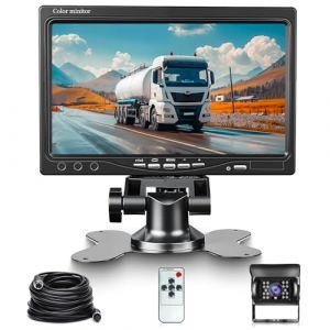Cam&eacute;ra de Recul Kit Syst&egrave;me pour Voiture Hodozzy, Moniteur LCD 7 Pouces TFT 12V - 24V + IP68 &Eacute;tanche Vision Nocturne Cam&eacute;ra de Recul pour Bus/remorque/fourgonnette/Camion/Camping-Car (Hodozzy Direct, neuf)