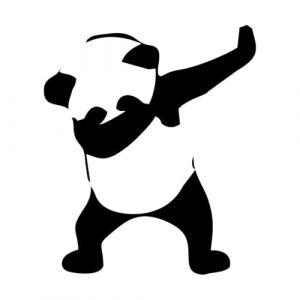 Sticker mural panda Décoration murale panda Sticker mural en vinyle panda Sticker panda pour chambre d'enfant Incroyable animal pour chambre d'enfant-S-36x42cm-Black (LIUJIAHAO Sticker, neuf)