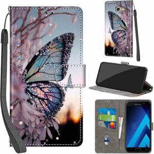 Coque pour Samsung Galaxy A5 2017 Cover [Housse en Cuir PU Premium] [Etui à Rabat] [Pochette de Portefeuille], Étui de Protection pour Samsung A5 2017,Papillon (TYLP BUSINESS, neuf)