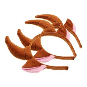 BESTYASH 2pièces Bandeau De Corne De Taureau Halloween Accessoires De Cosplay Avec Oreilles Animales Pour Fête Et Déguisement (Feast of Yan, neuf)