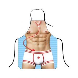 TPZORJX tablier cuisine homme humour,Tablier de Cuisine de Motif d'homme Muscle Tablier Sexy et drôle Tabliers pour Barbecue pour Copain Cadeaux Fun Party Cuisine Gag Cadeau (Sunlaxy OU, neuf)