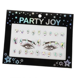 NIYANGLE 1 Ensemble D' En Cristal Et Diamant Temporaire De Carnaval Strass Bijoux Pour Le Visage Pour Femmes ​​À Paillettes Pour Le (Telinei, neuf)