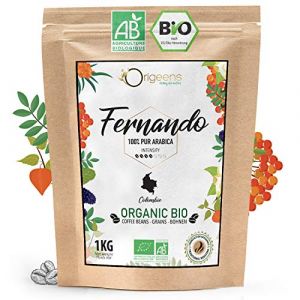 ORIGEENS CAFE GRAIN BIO 1kg | Café en Grain Arabica | Fernando - Single Origin Colombie | Torréfaction Artisanale (Origeens, neuf)