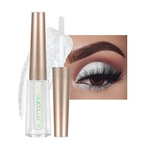 Fard à Paupières, Fard à Paupière Liquide Scintillant de Diamant Métallique, Fard à Paupières Liquide Couleurs, Paillettes Yeux Maquillage Sans Longue Tenue, Anti-écailles, Végétalien (13 Blanc) (TengHai, neuf)