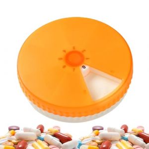 Pilulier Hebdomadaire, Pilulier Hebdomadaire 7 Jours, Semainier Pilulier Hebdomadaire, Pilulier Rond, Petit Pilulier, Pilulier Hebdomadaire, 7 Compartiments, Petite Boîte à Pilules Rotative étanche (Secret Dream, neuf)