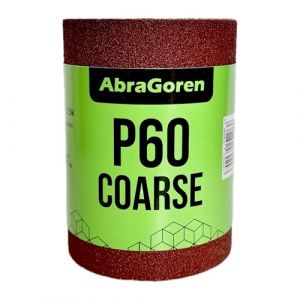 Rouleau de papier abrasif épais P60 - 11,5 cm x 5 m - Pour bois et murs - Grain 60 (Stratum One, neuf)
