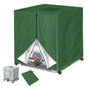 HOTUT Bache pour Cuve 1000L IBC, B&acirc;che Couverture R&eacute;servoir IBC, Anti-poussi&egrave;re Anti-UV Anti-Pluie, Housse de R&eacute;servoir IBC, B&acirc;che de r&eacute;servoir d'eau, IBC bache Protection (120x100x116 cm) (AomigEU, neuf)