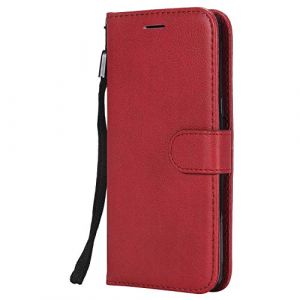 DENDICO Coque pour Galaxy J5 2016, PU en Cuir Coque Portefeuille Étui Housse, Design Classique TPU Coque pour Samsung Galaxy J5 2016 - Rouge (DENDICO, neuf)