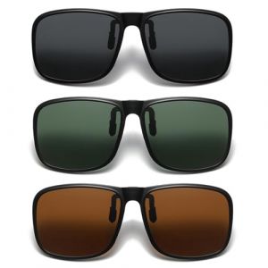 TYXHXTF 3Pcs Clip Lunettes de Soleil Polaris&eacute;es, Surlunettes De Soleil, Clip Solaire pour Lunettes De Vue, Convient &agrave; la Plupart des Surlunettes, pour les Activit&eacute;s de L'ext&eacute;rieur pour Hommes Femmes (TYXHXTF, neuf)