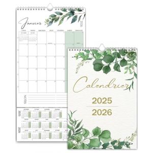 Calendrier Mural/Frigo 2025 2026 Mensuel A4, Calendrier Magnetique Frigo Oct. 2025 &agrave; D&eacute;c. 2026 &ndash; planificateur/organisateur/planning familial, Parfait pour Maison Bureau Famille (Shimmer EU, neuf)