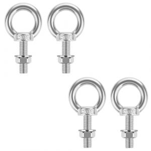 Boulon M8, 4 Pcs Piton &agrave; Visser M8 x 30 mm, Anneau de Levage, Boulons &agrave; Oeil, Anneau a Visser, Vis &agrave; Anneau de Levage en Acier Inoxydable 304 avec Filetage pour Fixation et Suspension (DINODANUBE TRADING, neuf)