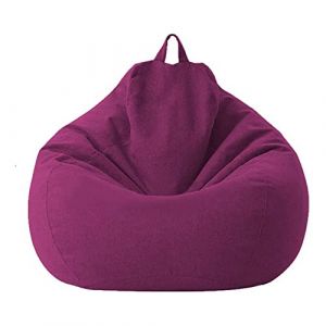 Highdi Enfants Peluche Sac Haricots Pouf Adultes Adolescents, Rangement de Jouets Stockage, Pouf Pliable Portable pour Fauteuil Déco Grande Fauteuil de Salon (80x90cm,Violet) (Highdi, neuf)