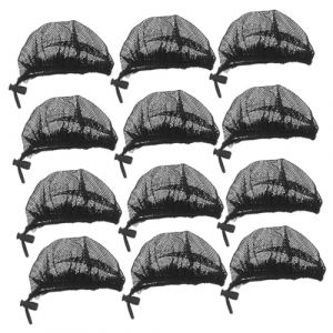 VALICLUD 12 Pièces filet à cheveux pour sac en filet filets à cheveux pour femmes chignon Couvoirs de chignon à cheveux de ballet filet de pêche filet à cheveux chignon net Polyester Noir (Sudersana, neuf)