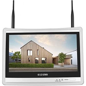 8CH 12 Pouces LCD WiFi NVR Moniteur,Support r&eacute;solution 1080P/3MP, Haut-Parleur int&eacute;gr&eacute;,Enregistrement 24h/ 7j, Fonctionne pour Hiseeu Kit Cam&eacute;ra de Surveillance,c&acirc;ble d'alimentation et HDD Non Inclus (LINAN LIMITED, neuf)